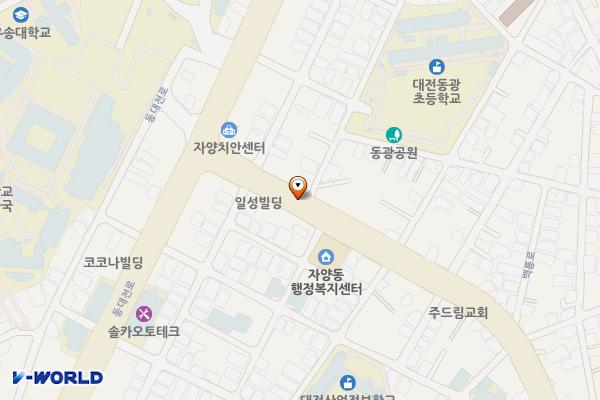 우송대학교 서 캠퍼스 후문 위치 지도 — 대전광역시 동구 자양동150