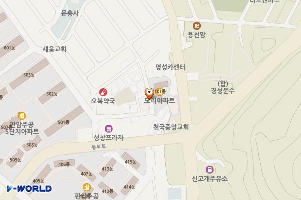 용운동 모리아파트 담길 위치 지도 — 대전광역시 동구 용운동319-3