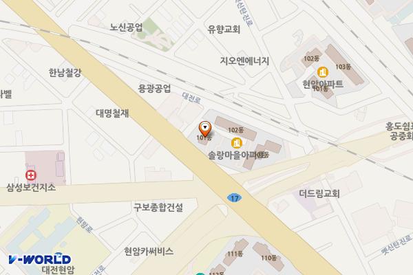 삼성동 삼성철교 위치 지도 — 대전광역시 동구 대전로 968