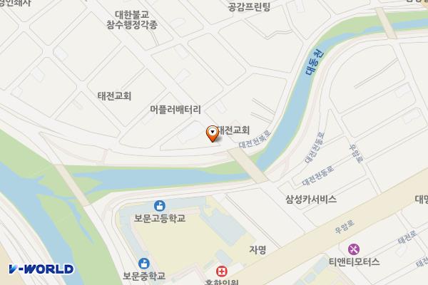 대전천우안8길(북부교~현암교) 위치 지도 — 대전광역시 동구 대전천북로 38