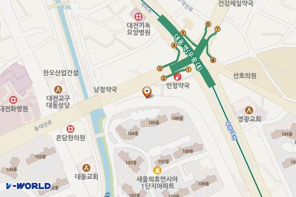 대동복개도로(대동시장길) 위치 지도 — 대전광역시 동구 대동156