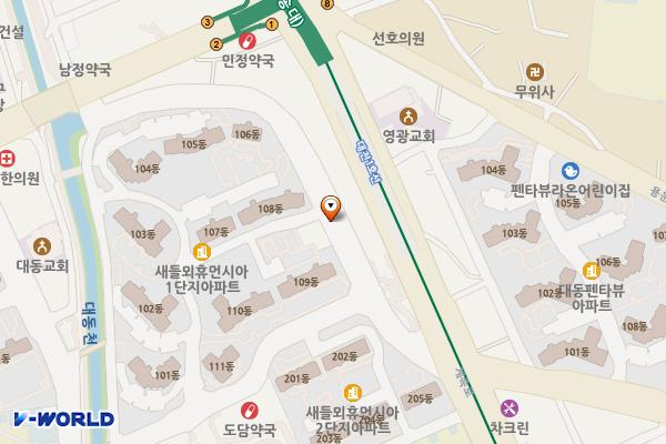 대동복개도로(대동시장길) 위치 지도 — 대전광역시 동구 대동114-1