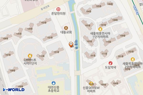 대동이스트시티옆 공영주차장 위치 지도 — 대전광역시 동구 대동548