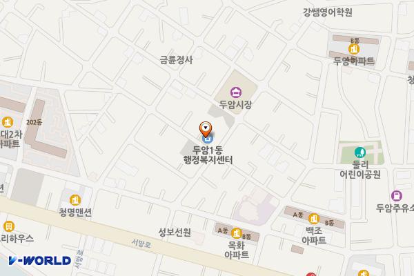 두암1동주민센터 위치 지도 — 광주광역시 북구 동문대로110번길 77(두암동)