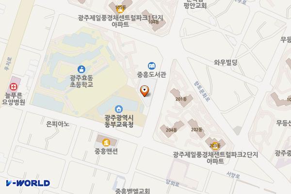 중흥3구역 주차장 위치 지도 — 광주광역시 북구 중흥동 845
