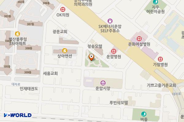 운암어린이공원 지하공영주차장 위치 지도 — 광주광역시 북구 북문대로33번길 27-11