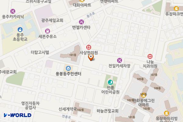 용봉동주민센터 위치 지도 — 광주광역시 북구 반룡로27번길 36(용봉동)