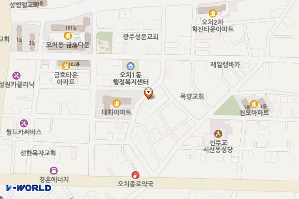 오치1동쌈지 위치 지도 — 광주광역시 북구 오치동 939-3