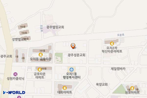오치1동쌈지 위치 지도 — 광주광역시 북구 오치동 926-18