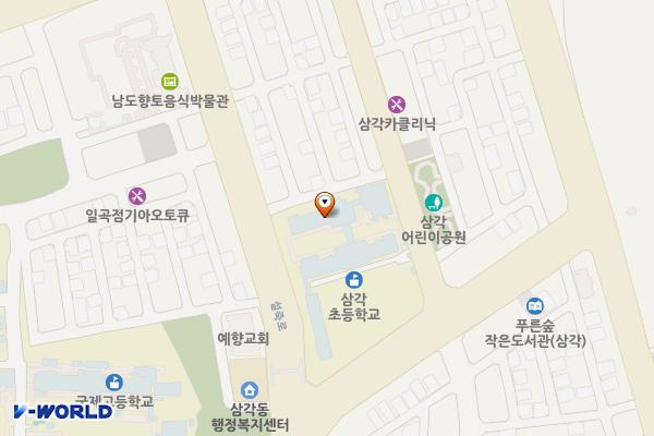 삼각초교 앞 위치 지도 — 광주광역시 북구 송해로 21(삼각동)