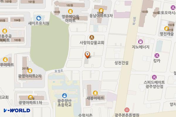 양산동쌈지 위치 지도 — 광주광역시 북구 효열로29번길 8-2 (양산동)