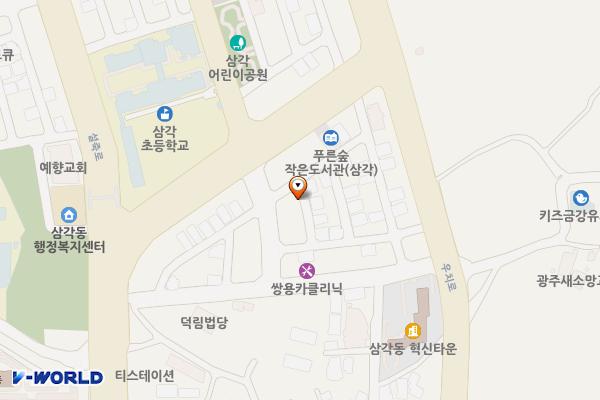 삼각동쌈지 위치 지도 — 광주광역시 북구 삼각동 820-2