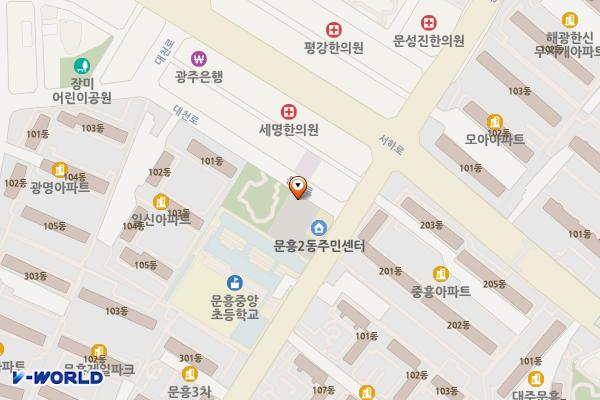 문흥2동주민센터 앞 위치 지도 — 광주광역시 북구 문산로 27-3(문흥동)