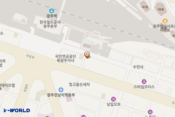 광주역관사앞 위치 지도 — 광주광역시 북구 중흥동 740-4 외 1필지