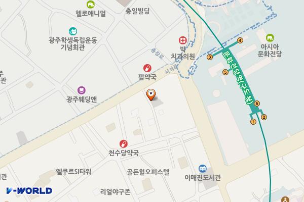 미소주차장 위치 지도 — 광주광역시 동구 광산동 79-3