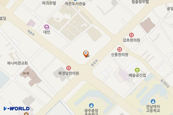 한화생명보험㈜광주사옥 위치 지도 — 광주광역시 동구 중앙로 223
