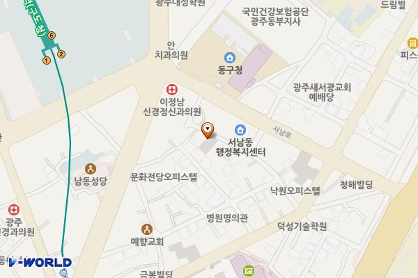 서석주차장 위치 지도 — 광주광역시 동구 백서로175번길 15-1