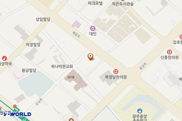 시민주차장 위치 지도 — 광주광역시 동구 대인동 180