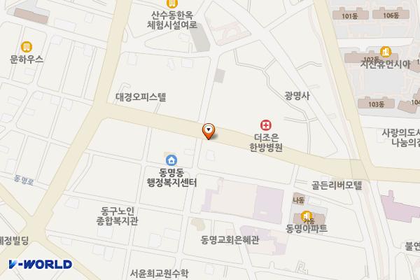 동명동 가족회관 앞 소규모 공영주차장 위치 지도 — 광주광역시 동구 동명동 159-7