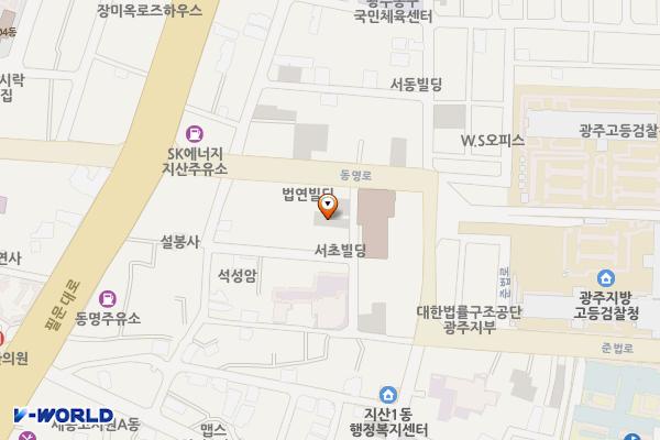 동산주차장 위치 지도 — 광주광역시 동구 동명로110번길 4