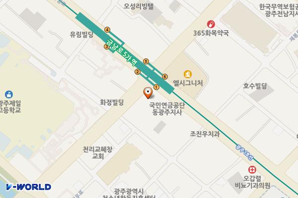 삼성생명주차장 위치 지도 — 광주광역시 동구 금남로 5가 55-1