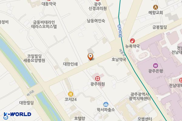 현대주차장 위치 지도 — 광주광역시 동구 백서로 129