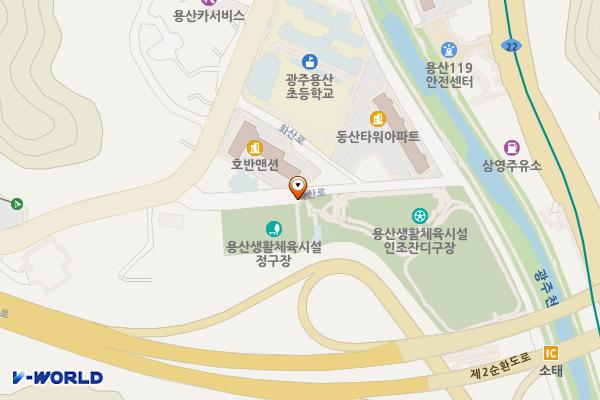 학운동 제2 공영주차장 위치 지도 — 광주광역시 동구 학동 711-1