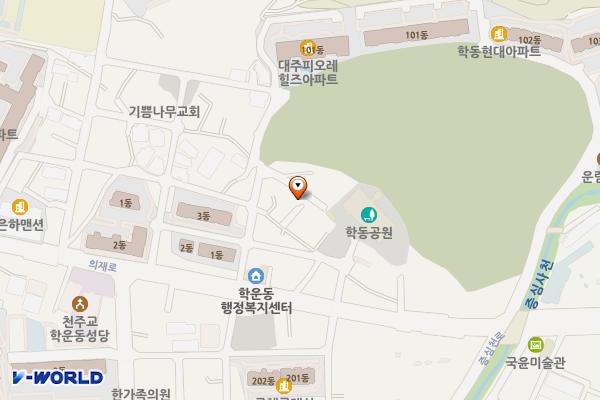 동구 청소년 수련관 인근 공영주차장 위치 지도 — 광주광역시 동구 학동 723-36