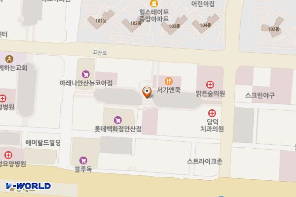 롯데백화점앞 위치 지도 — 경기도 안산시 단원구 고잔동 566번지