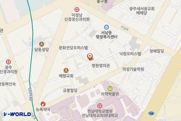 우레옥모밀 뒤쪽 소규모 공영주차장 위치 지도 — 광주광역시 동구 서석동 118-1