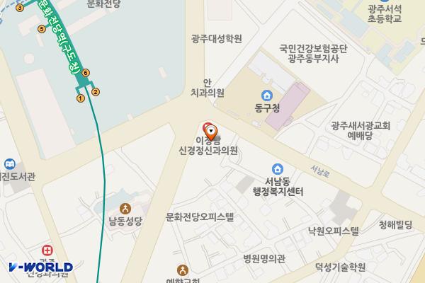 도원주차장 위치 지도 — 광주광역시 동구 서석동 91