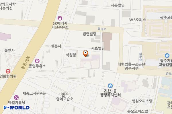 지산주차장 위치 지도 — 광주광역시 동구 지산동 716-31,32,33,37