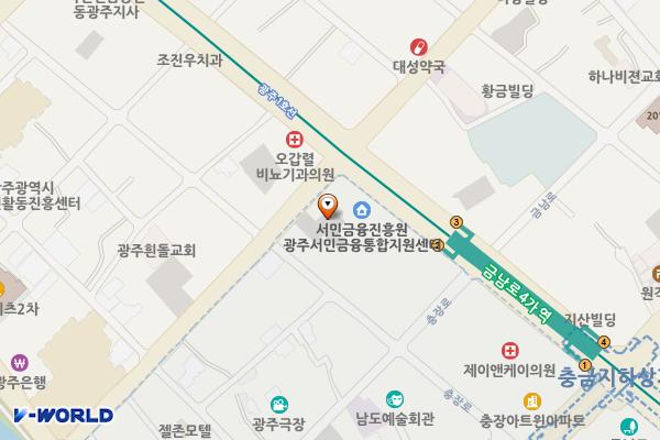 임시주차장 위치 지도 — 광주광역시 동구 금남로5가 124-1