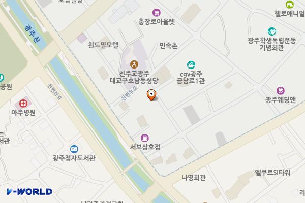 파레스주차장 위치 지도 — 광주광역시 동구 서석로7번길 15-2