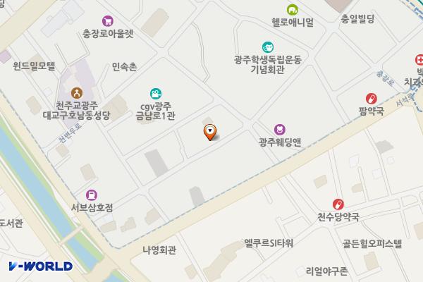 대성주차장 위치 지도 — 광주광역시 동구 불로동 7