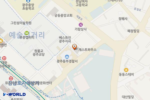 성진주차장 위치 지도 — 광주광역시 동구 서석로85번길 3