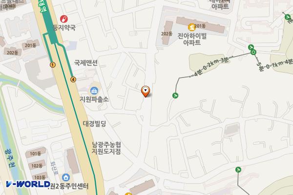소태동 진아하이빌 인근 공영주차장 위치 지도 — 광주광역시 동구 소태동 산26-1