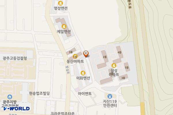증심사상가 지구 앞 공영주차장 위치 지도 — 광주광역시 동구 지산동 315-9 부근