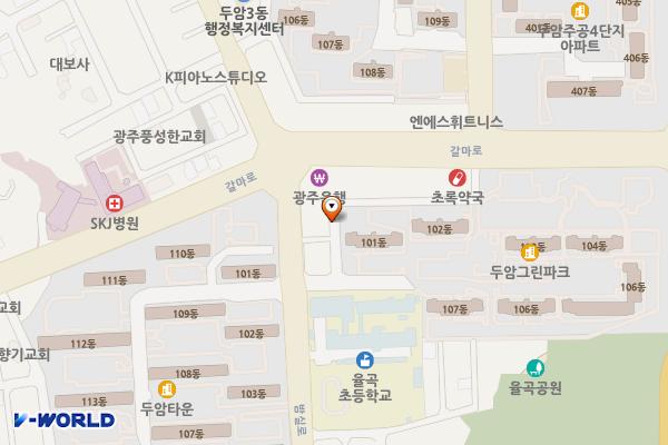 학동 넘버원정형외과의원 옆 소규모 공영주차장 위치 지도 — 광주광역시 동구 산수동 675