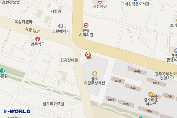 계림동 구)이마트 주변 소규모 공영주차장 위치 지도 — 광주광역시 동구 계림동 1043 부근