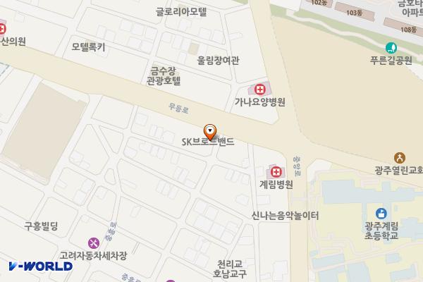 계림동 어린이 전용 수영장 옆 노상 공영주차장 위치 지도 — 광주광역시 동구 계림동 562-9 부근