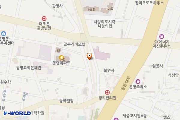 동명동 푸른길 주변 노상 공영주차장 위치 지도 — 광주광역시 동구 동명동 25 부근