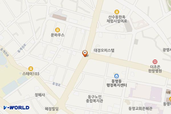 푸른마트 옆 공영주차장 위치 지도 — 광주광역시 동구 동명동 200 일대