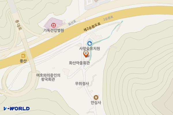 화산마을 공영주차장 위치 지도 — 광주광역시 동구 용산동 405