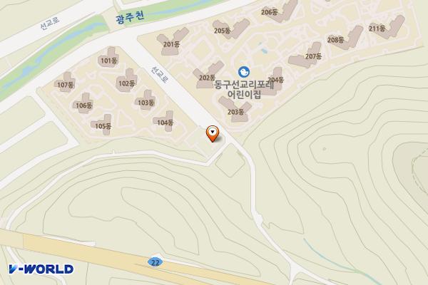우방 1차 뒤 공영주차장 위치 지도 — 광주광역시 동구 선교동 283-1
