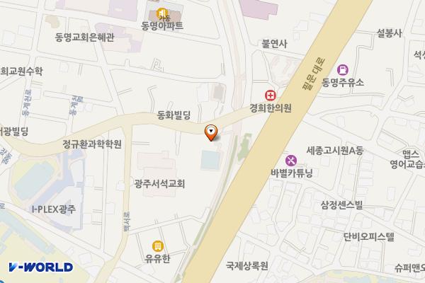 동명동 행정복합센터 공영주차장 위치 지도 — 광주광역시 동구 동계천로 172
