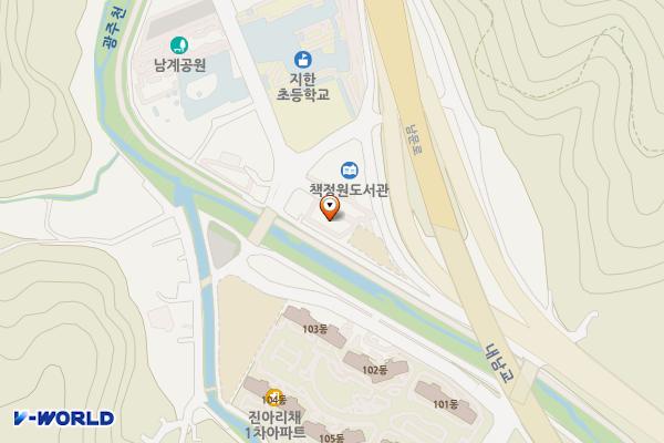 구립복합공공도서관 옆 공영주차장 위치 지도 — 광주광역시 동구 내남동 898