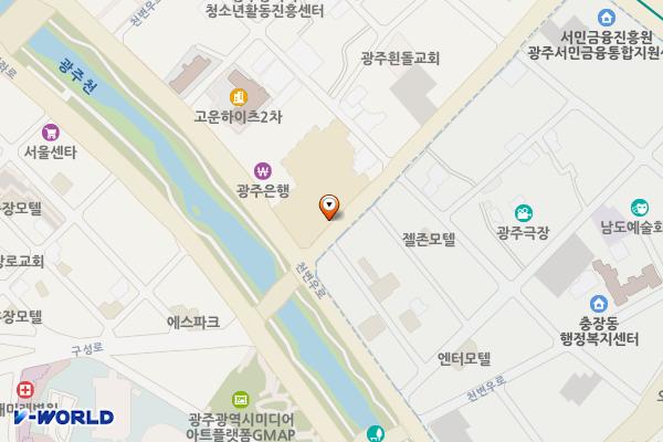 모든주차장 위치 지도 — 광주광역시 동구 구성로 143