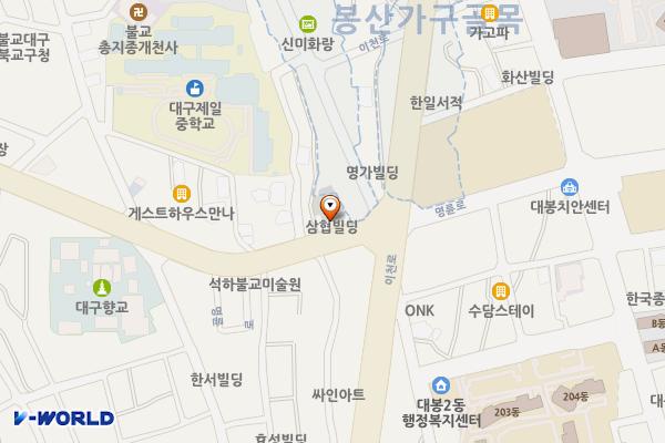 삼협유료주차장 위치 지도 — 대구광역시 중구 명륜로 129