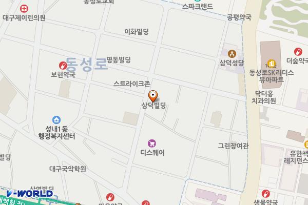 삼덕유료주차장-01 위치 지도 — 대구광역시 중구 동성로3길 36